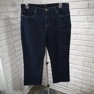 Simon Chang Denim Ladies Size 16 Dark Wash Straight Leg Blue Jeans